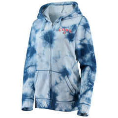Chicago Cubs Women's Tie-Dye Full-Zip Hoodie Royal