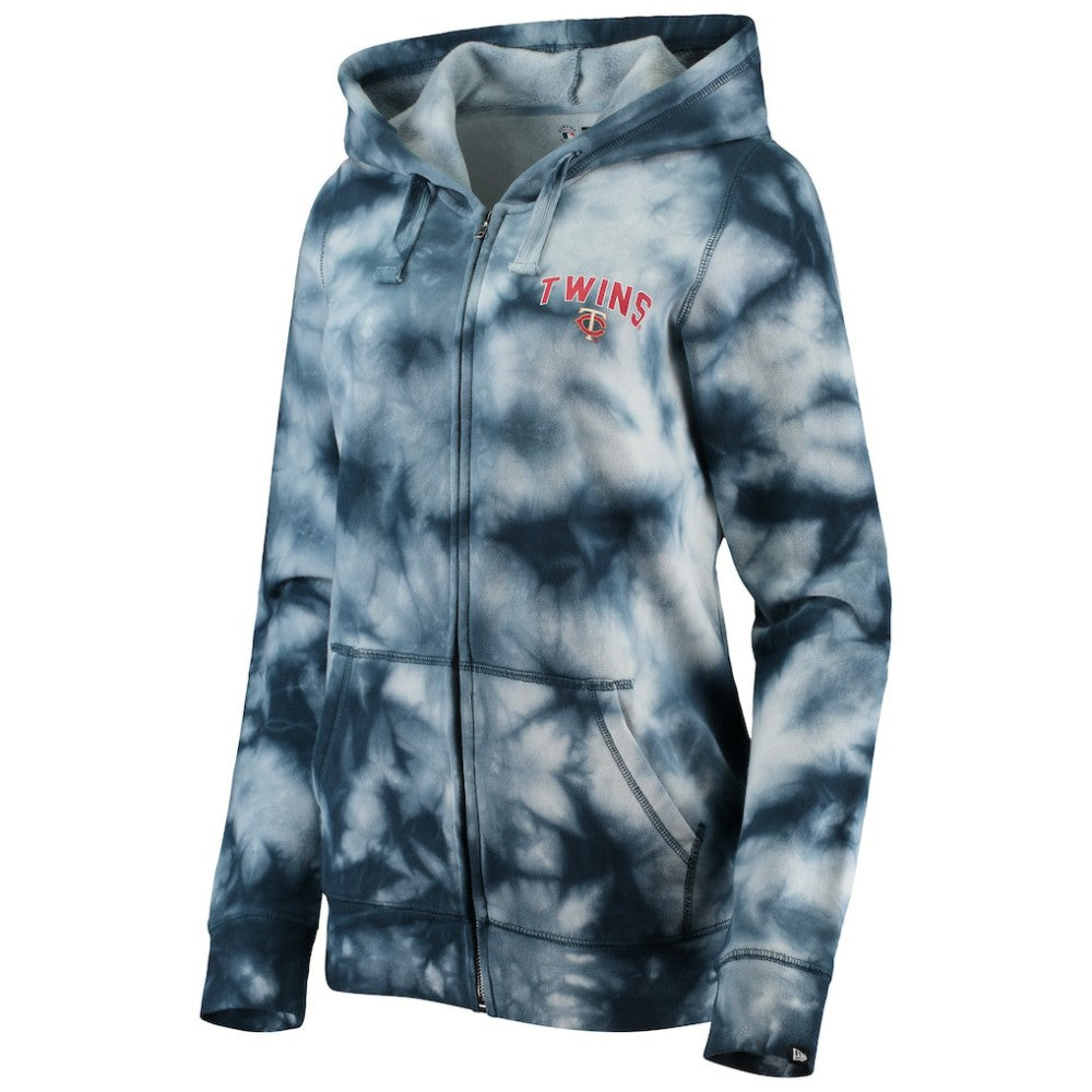 Minnesota Twins Women's Tie-Dye Full-Zip Hoodie Navy
