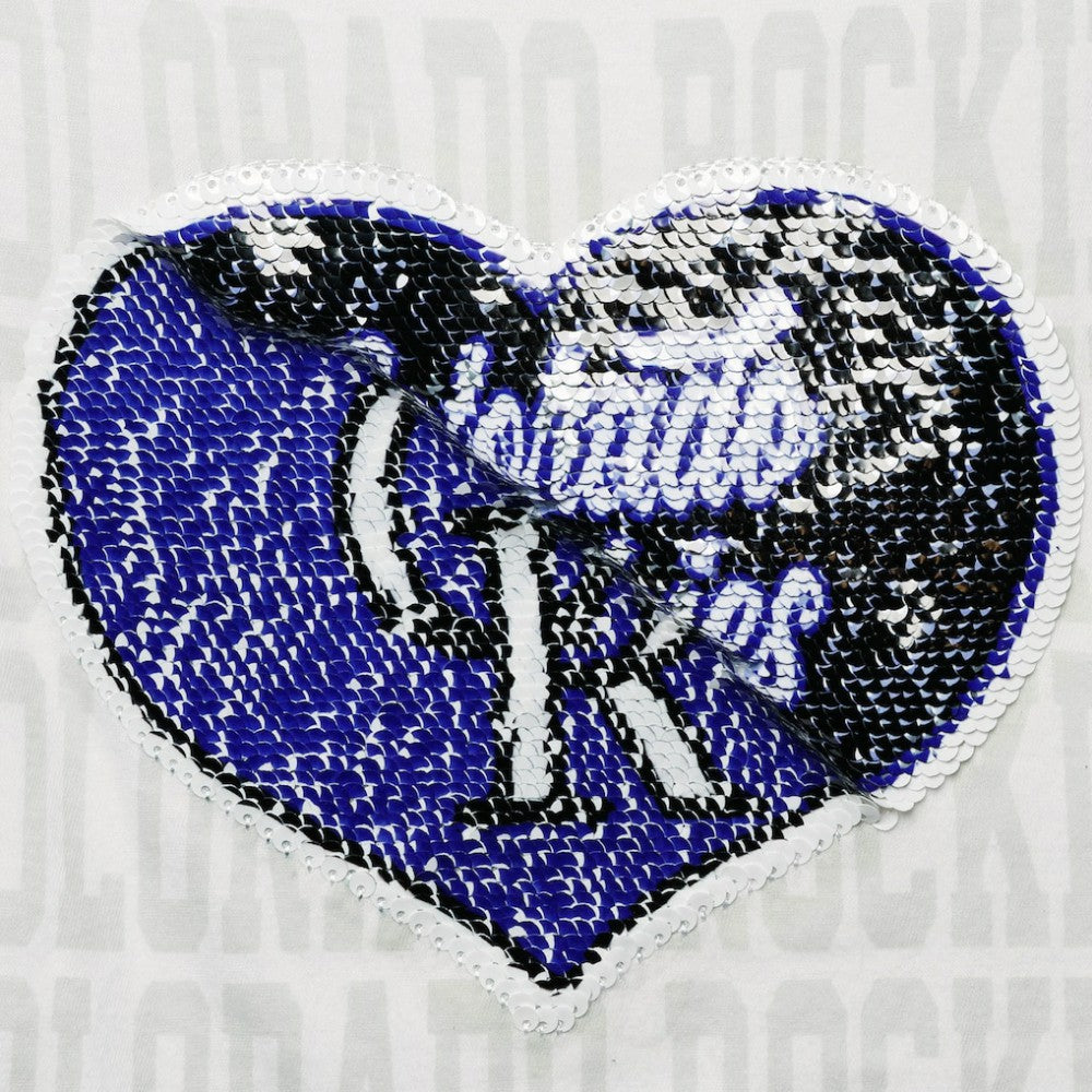 Colorado Rockies Girls Youth Flip Sequin Heart Crop Top White