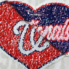 Washington Nationals Girls Youth Flip Sequin Heart Crop Top White