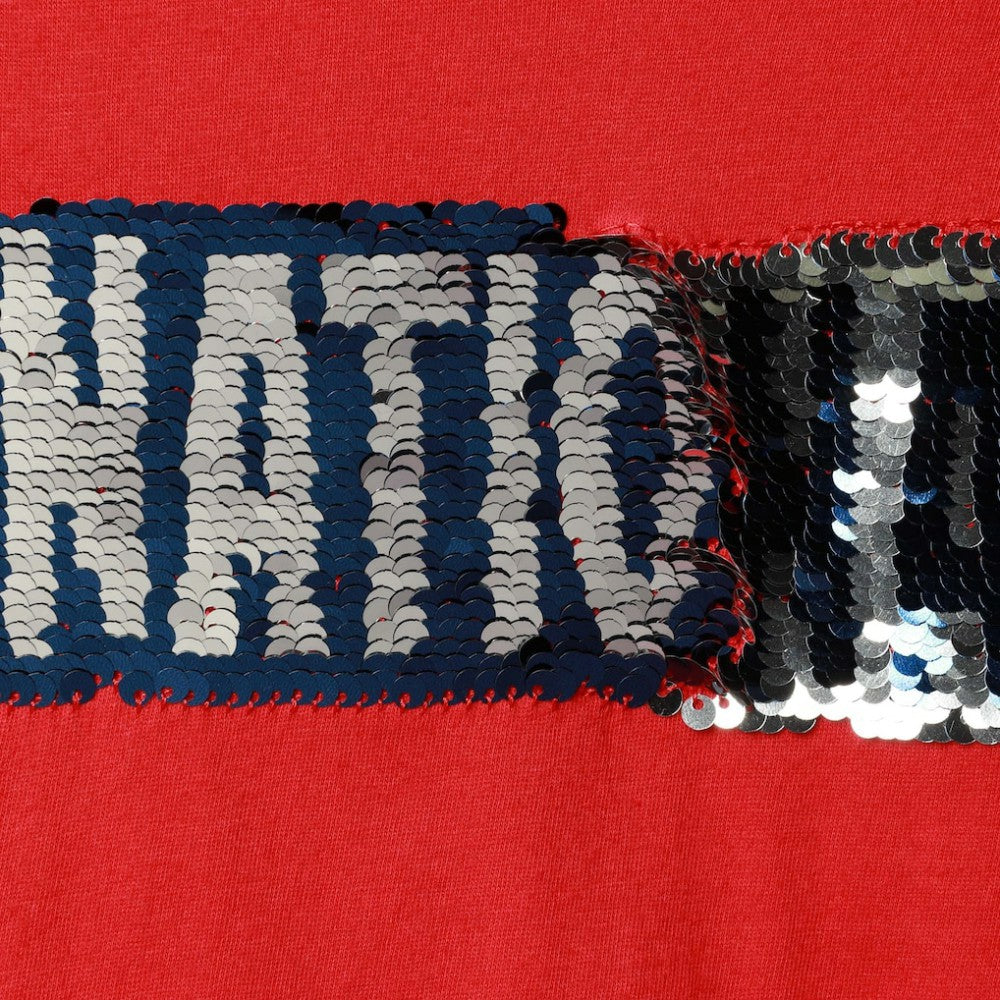 Washington Nationals Girls Youth Flip Sequin Team T-Shirt Red