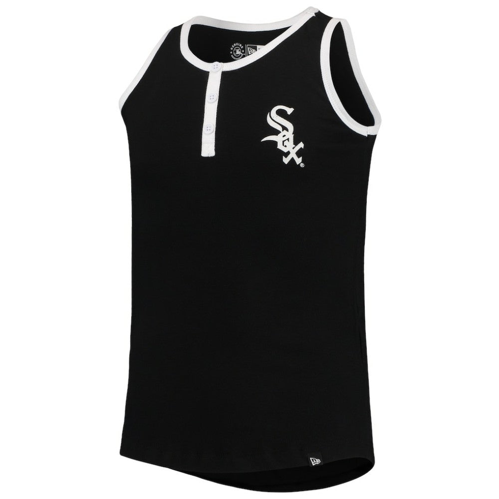 Chicago White Sox Girls Youth Henley Tank Top Black