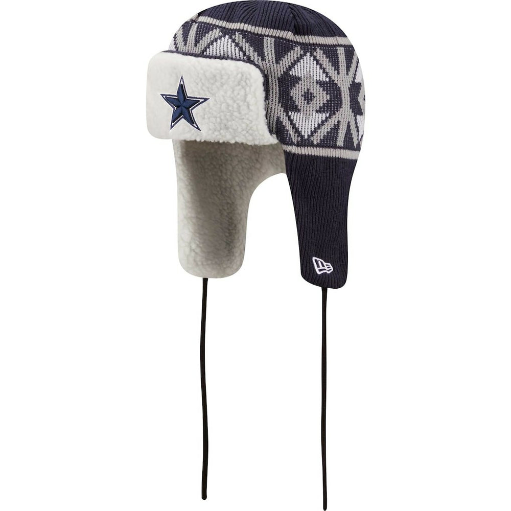Dallas Cowboys New Era Knit Trapper Hat - Navy for sale