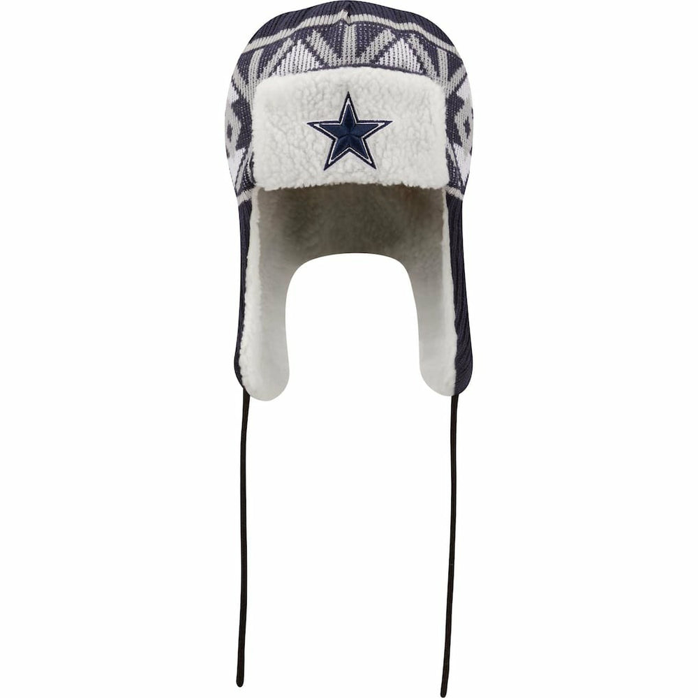 Dallas Cowboys New Era Knit Trapper Hat - Navy for sale