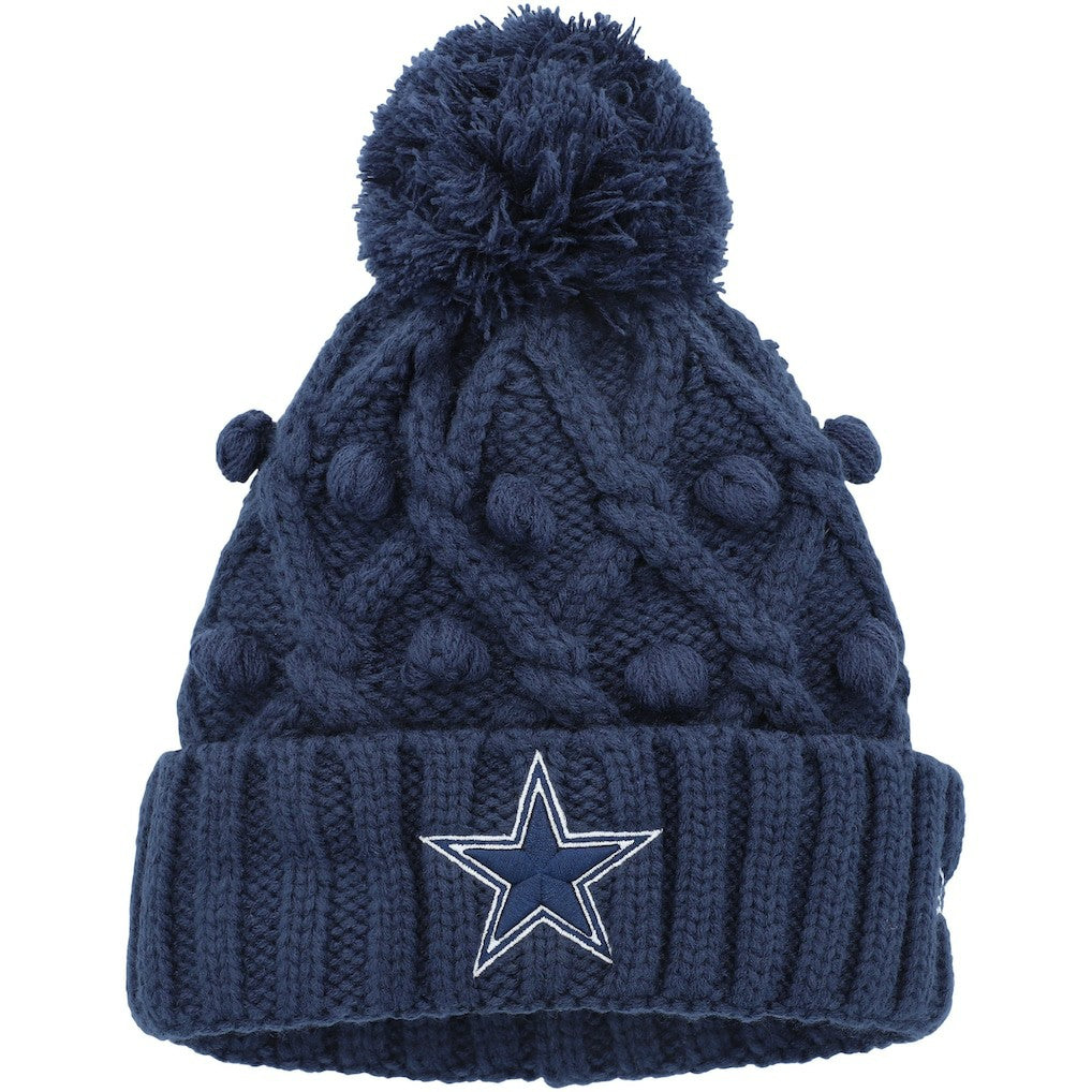 Dallas Cowboys New Era Girls Youth Toasty Cuffed Knit Hat with Pom - Navy online