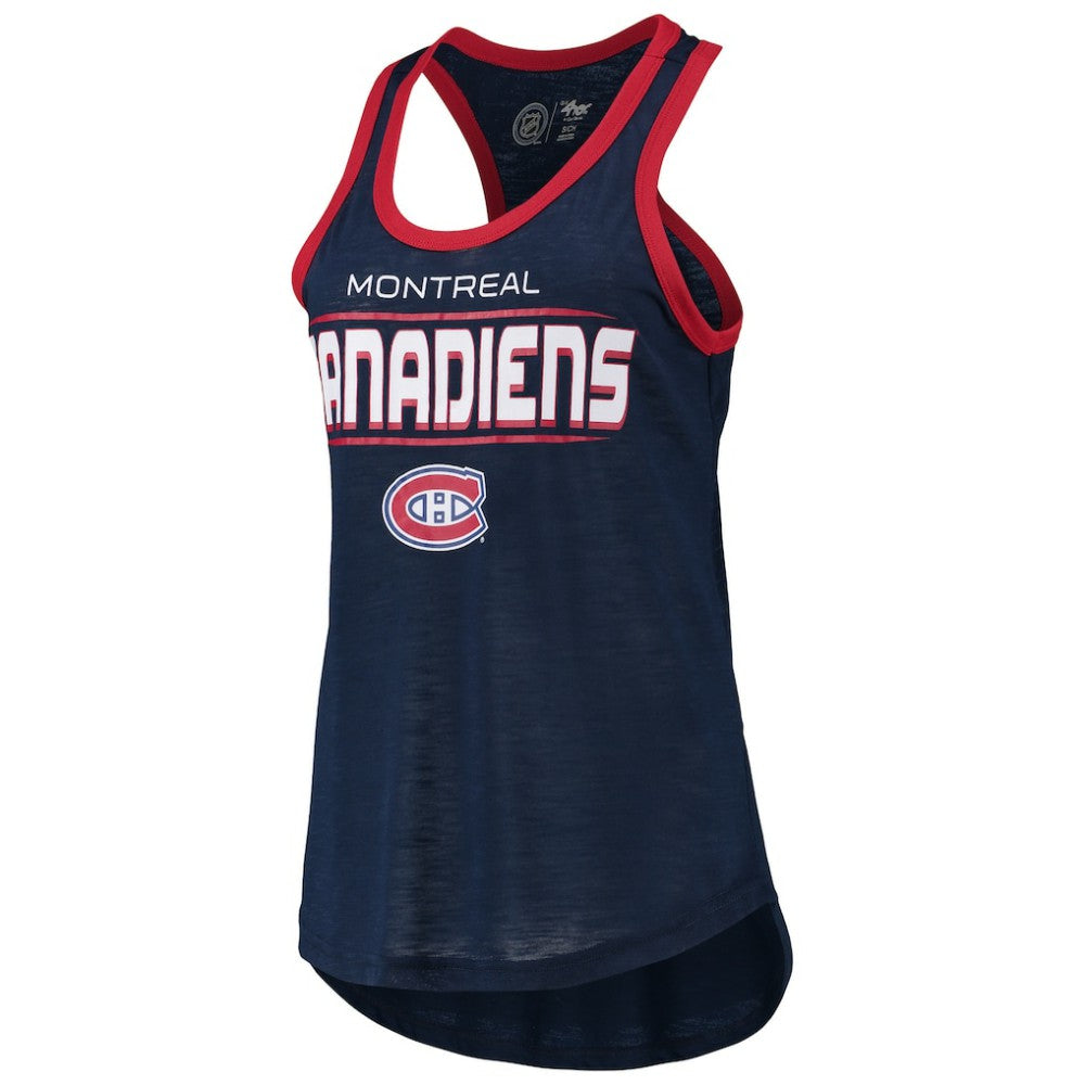 Montreal Canadiens G-III Sports by Carl Banks Women's Showdown Slub Racerback Tank Top - Navy Tank Top