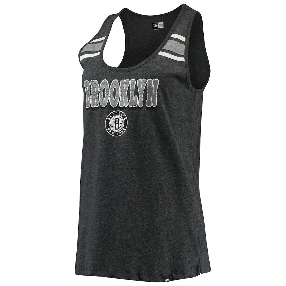 Brooklyn Nets Women's Scoop-Neck Racerback Tank Top - Heathered Black sale