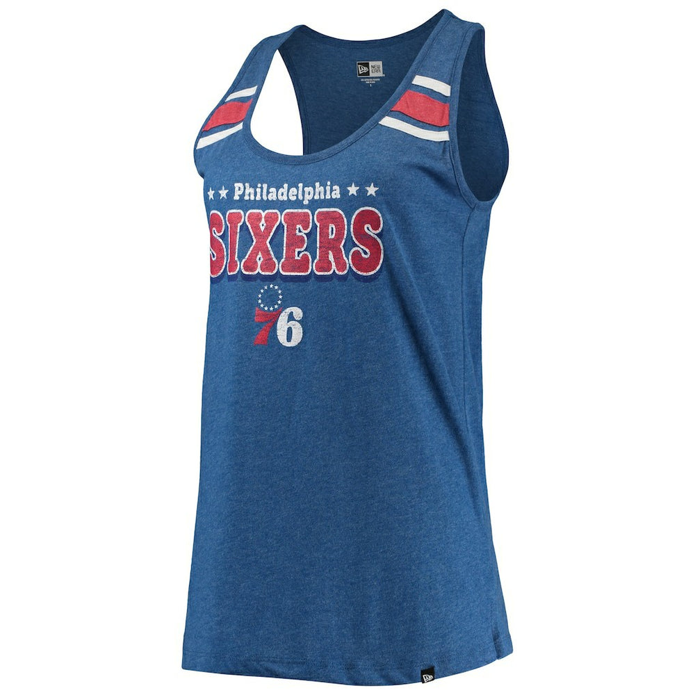 Philadelphia 76ers Women's Scoop-Neck Racerback Tank Top - Heathered Royal sale