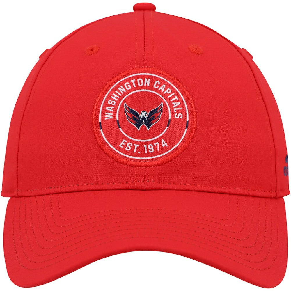 Washington Capitals adidas Team Circle Slouch Adjustable Hat - Red Hats
