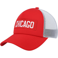 Chicago Blackhawks adidas Team Plate Trucker Snapback Hat - Red/White Hats