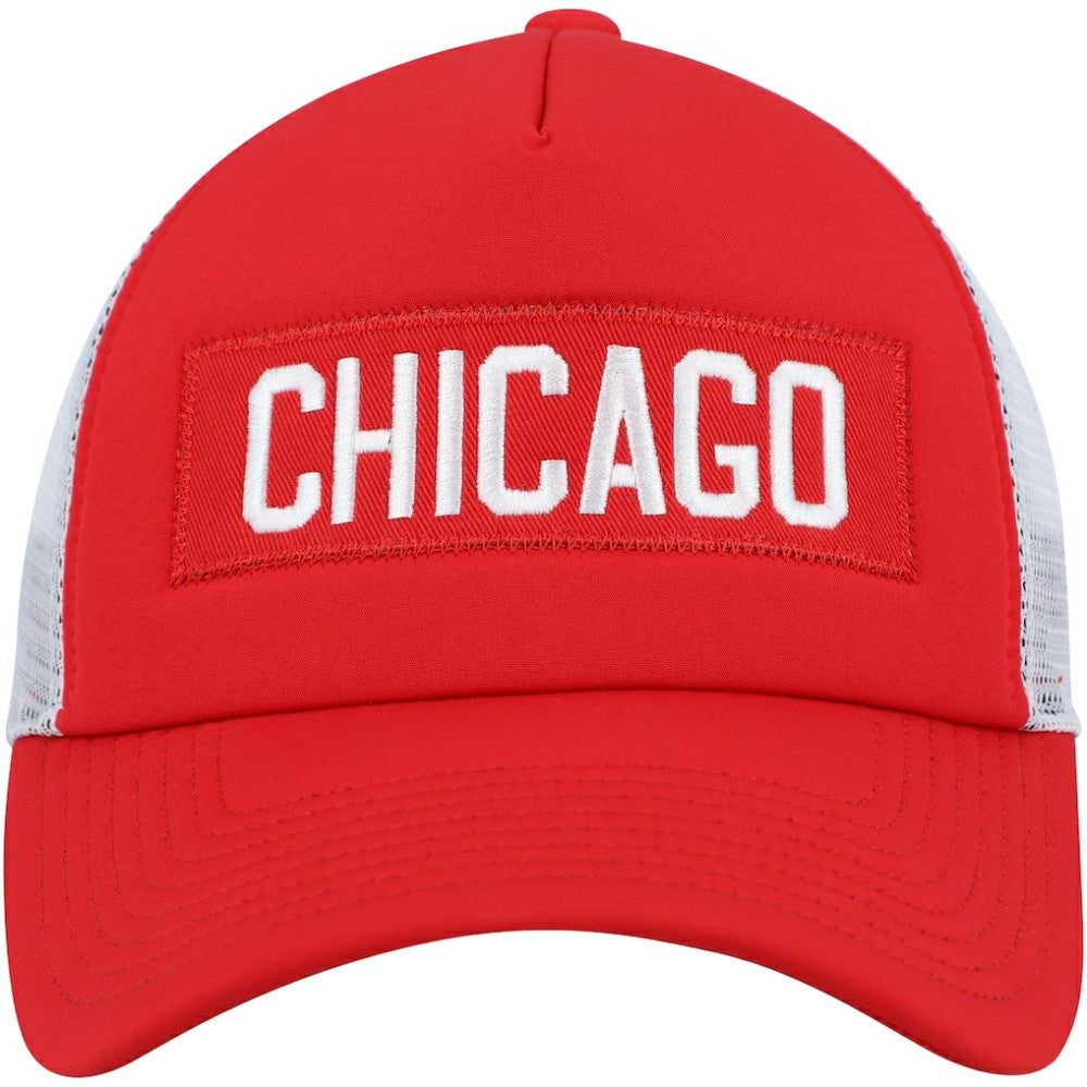 Chicago Blackhawks adidas Team Plate Trucker Snapback Hat - Red/White Hats