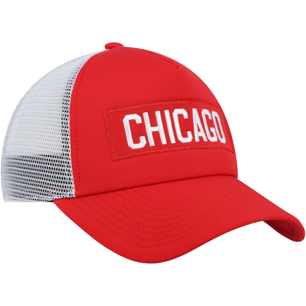 Chicago Blackhawks adidas Team Plate Trucker Snapback Hat - Red/White Hats