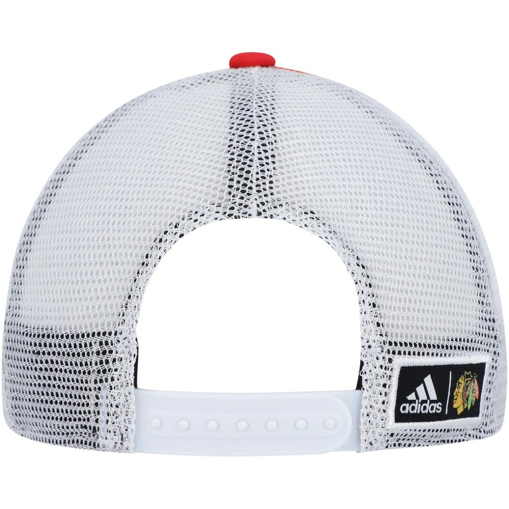 Chicago Blackhawks adidas Team Plate Trucker Snapback Hat - Red/White Hats