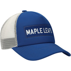 Toronto Maple Leafs adidas Team Plate Trucker Snapback Hat - Blue/White Hats