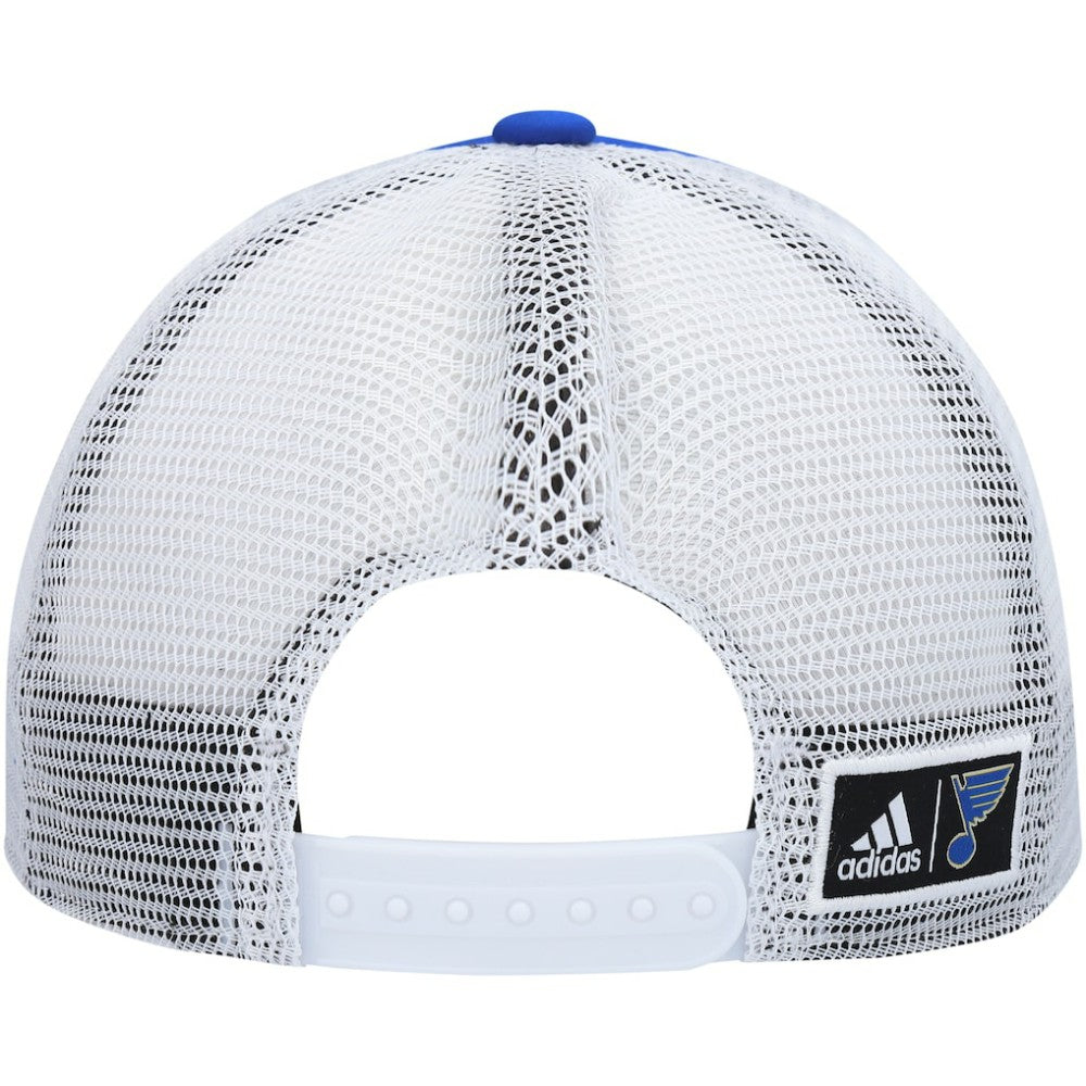 St. Louis Blues adidas Team Plate Trucker Snapback Hat - Blue/White Hats