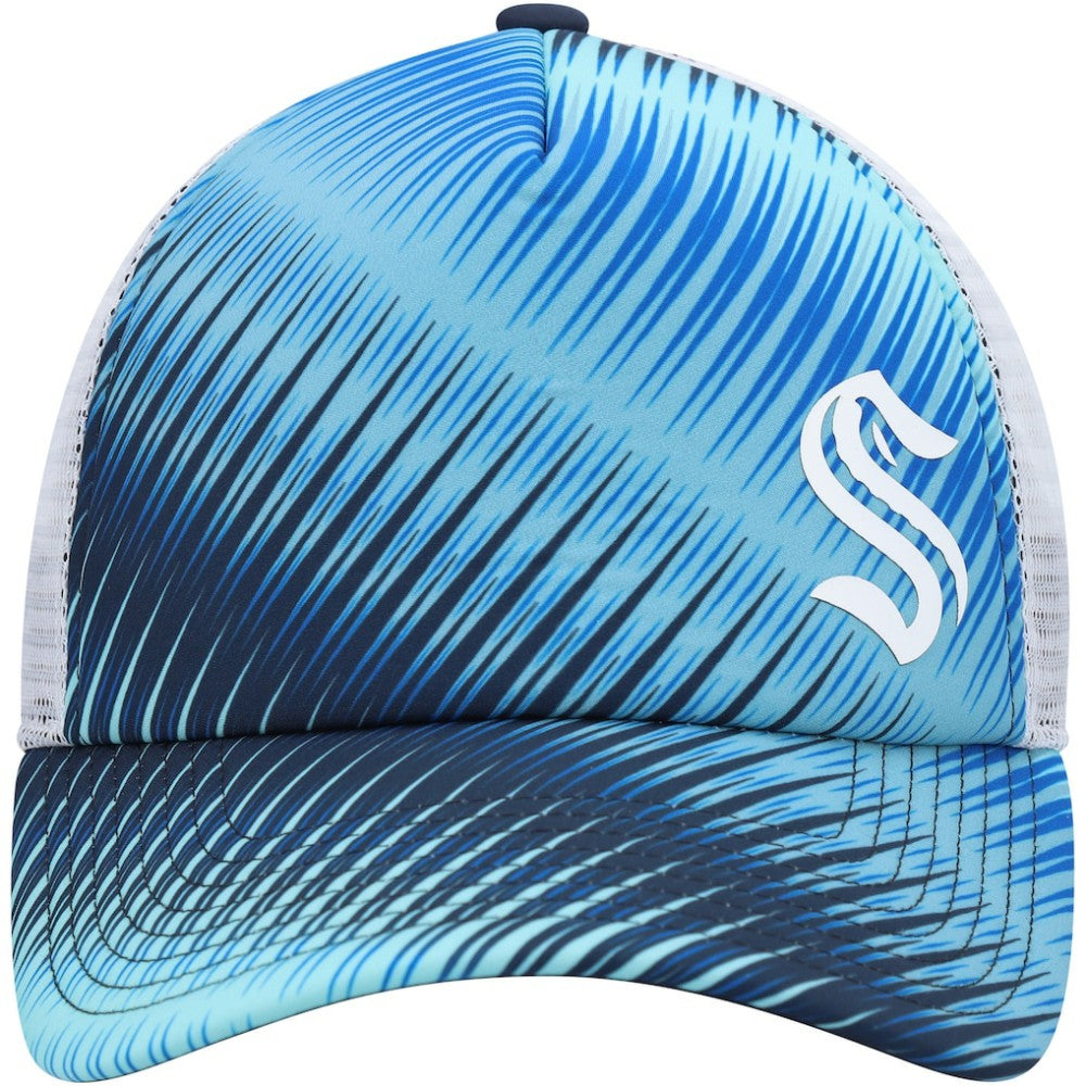 Seattle Kraken adidas Women's Graphic Foam Trucker Snapback Hat - Light Blue/White Hats