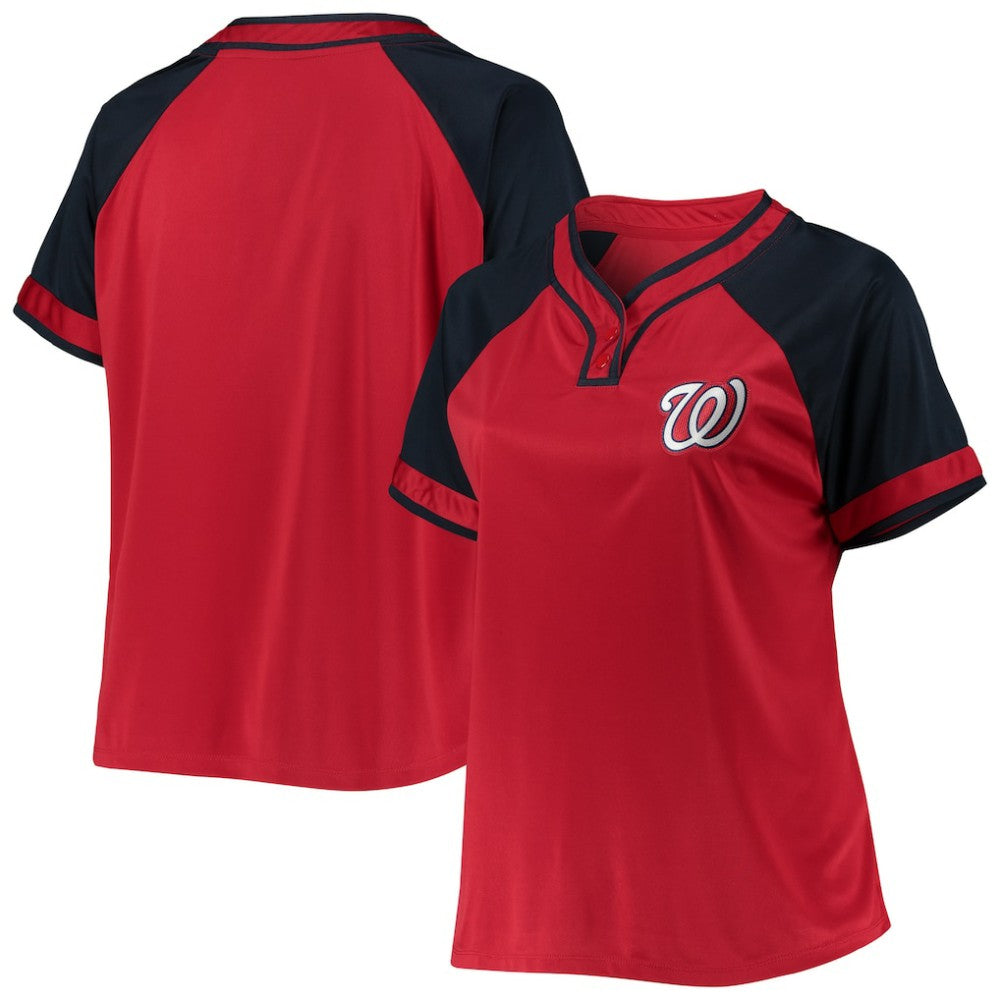 Washington Nationals Women's Plus Size Raglan T-Shirt Red