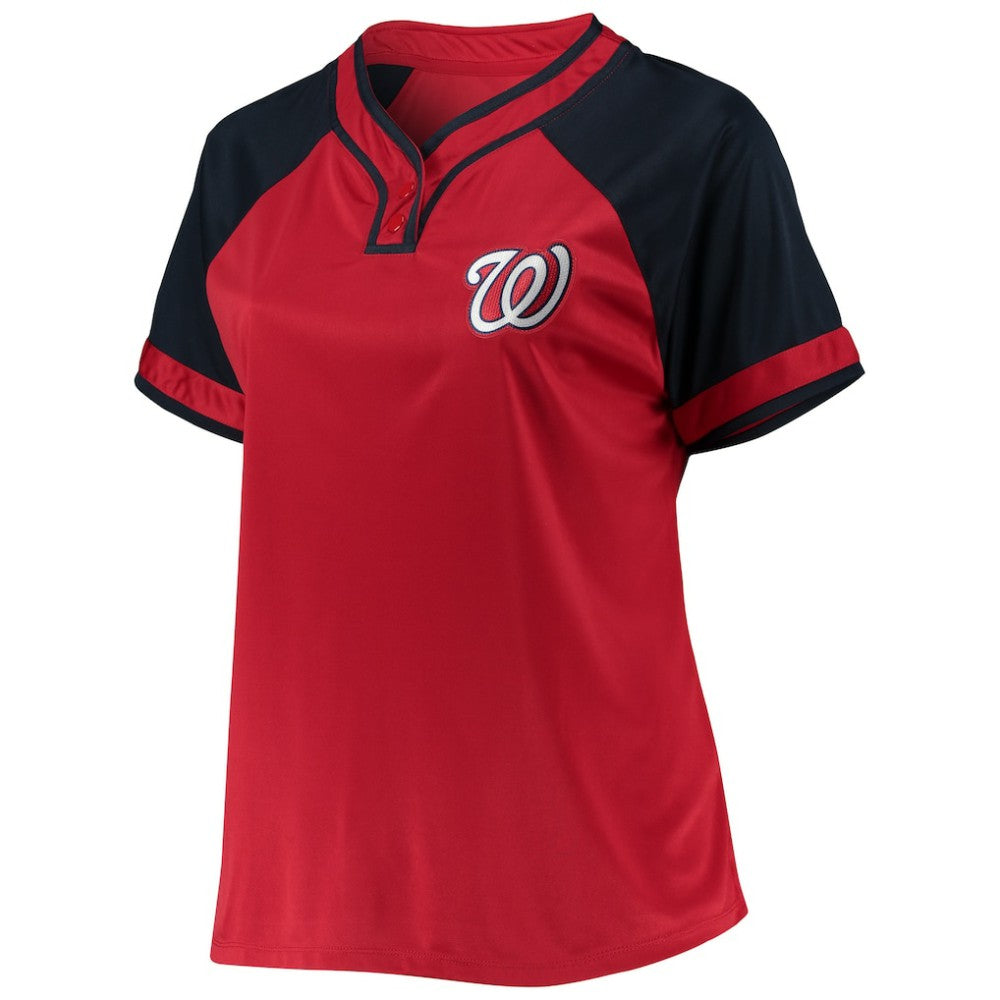 Washington Nationals Women's Plus Size Raglan T-Shirt Red