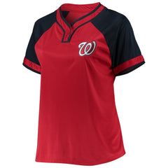 Washington Nationals Women's Plus Size Raglan T-Shirt Red
