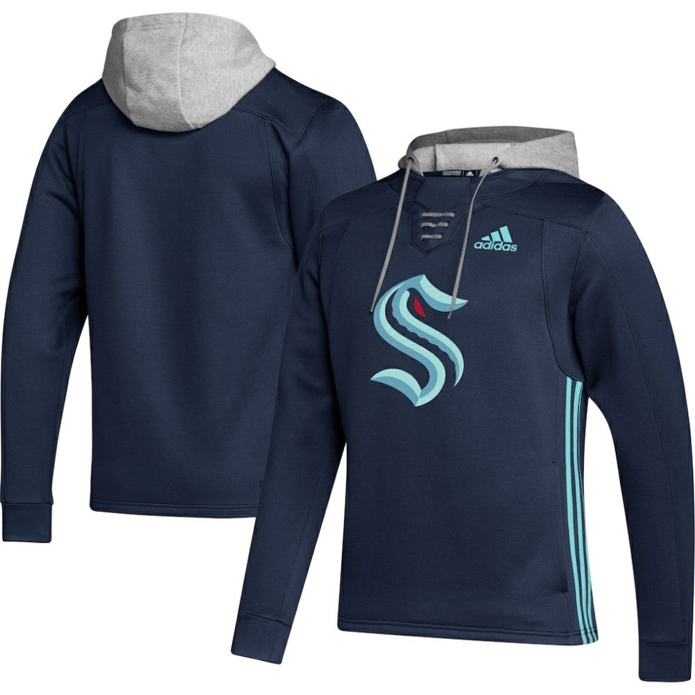 Seattle Kraken adidas Skate Lace Primeblue Team Pullover Hoodie - Deep Sea Blue Hoodies