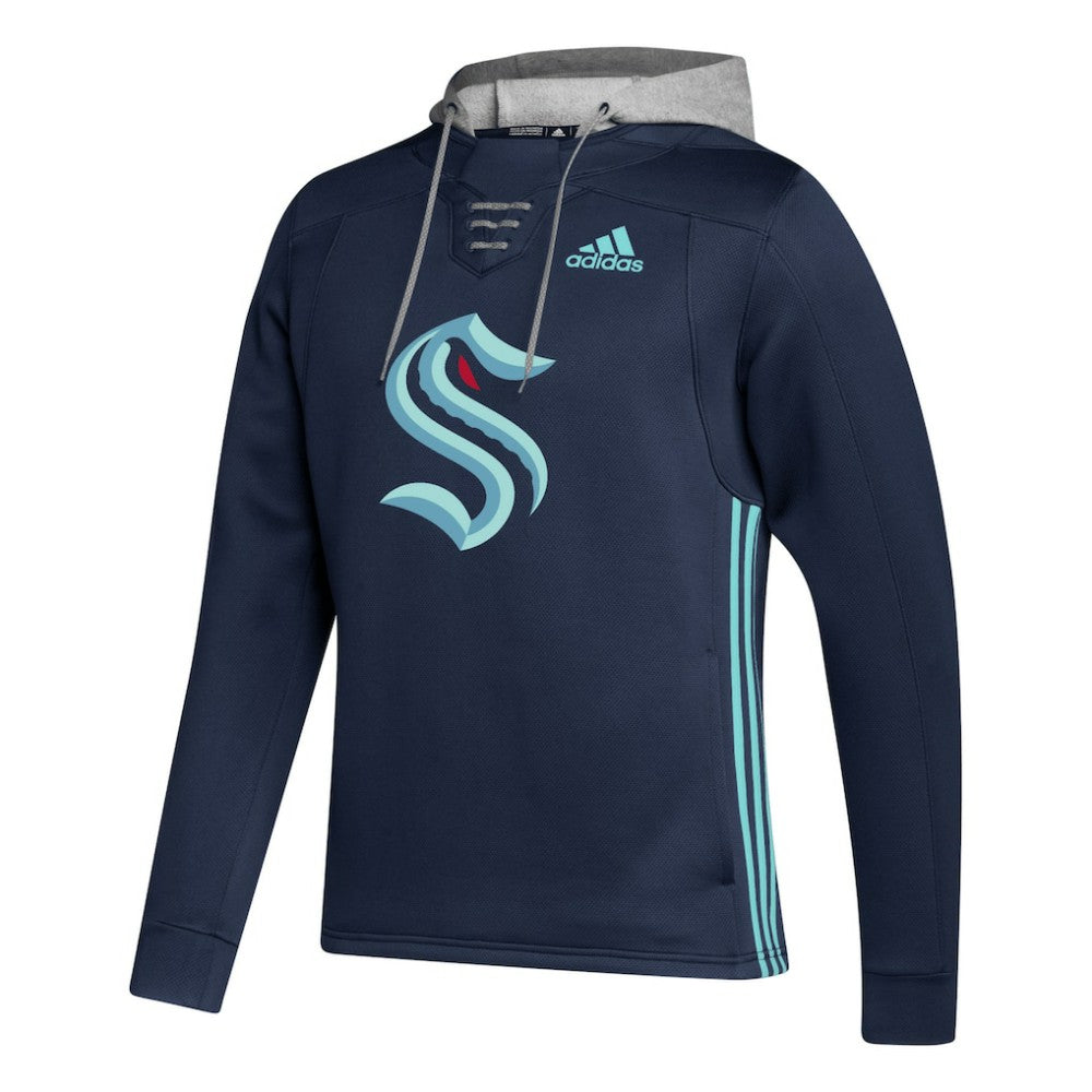 Seattle Kraken adidas Skate Lace Primeblue Team Pullover Hoodie - Deep Sea Blue Hoodies