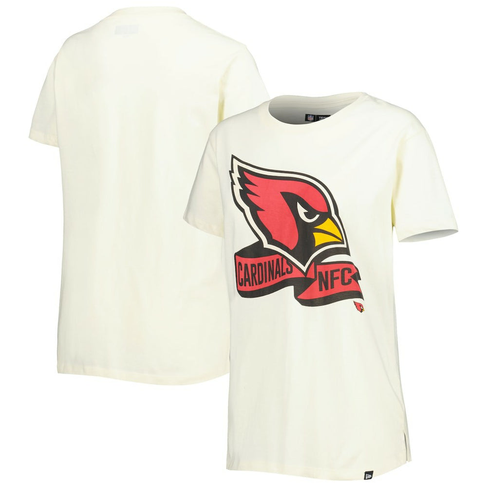 Arizona Cardinals New Era Women's Chrome Sideline T-Shirt - Cream for sale