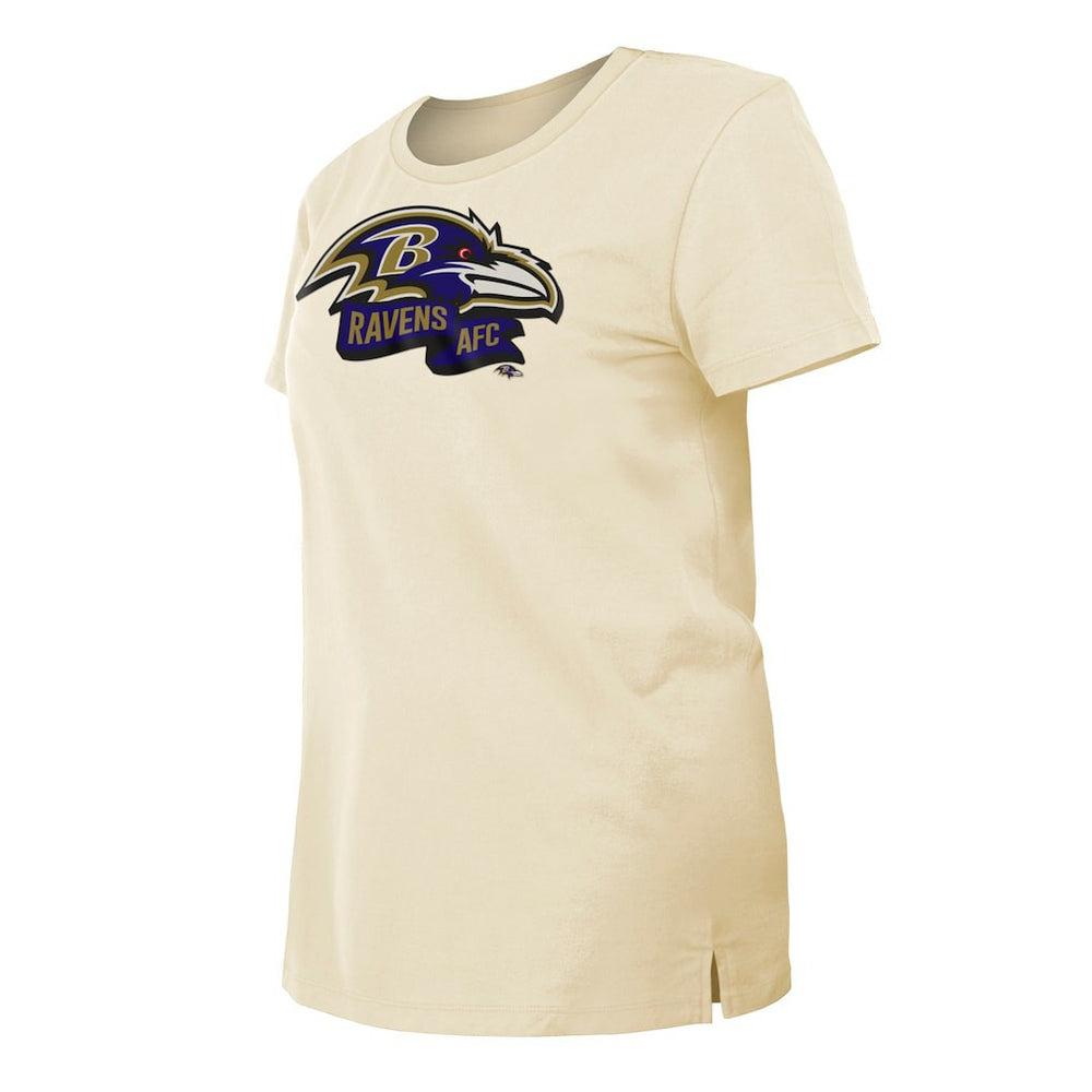 Baltimore Ravens New Era Women's Chrome Sideline T-Shirt - Cream online