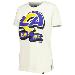 Los Angeles Rams New Era Women's Chrome Sideline T-Shirt - Cream on sale