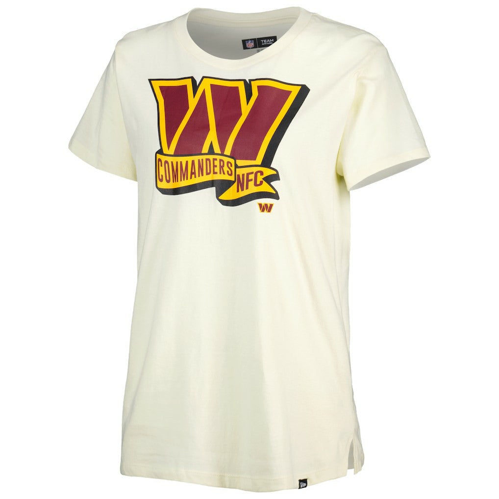 Washington Commanders New Era Women's Chrome Sideline T-Shirt - Cream cheap