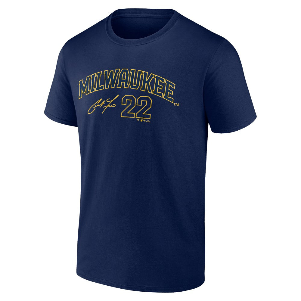 Christian Yelich Milwaukee Brewers Player Name & Number T-Shirt Navy