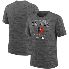 Baltimore Orioles Youth Authentic Collection Practice Velocity Performance T-Shirt Charcoal