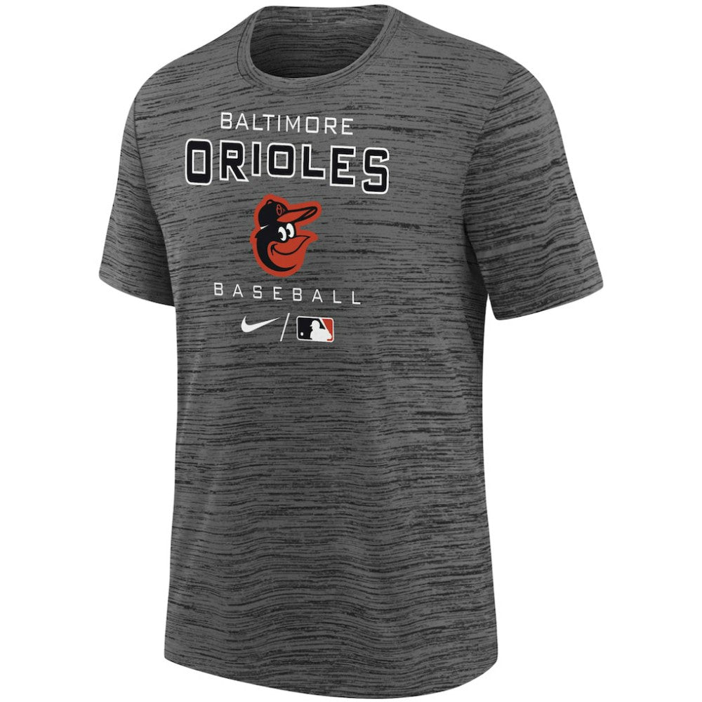 Baltimore Orioles Youth Authentic Collection Practice Velocity Performance T-Shirt Charcoal