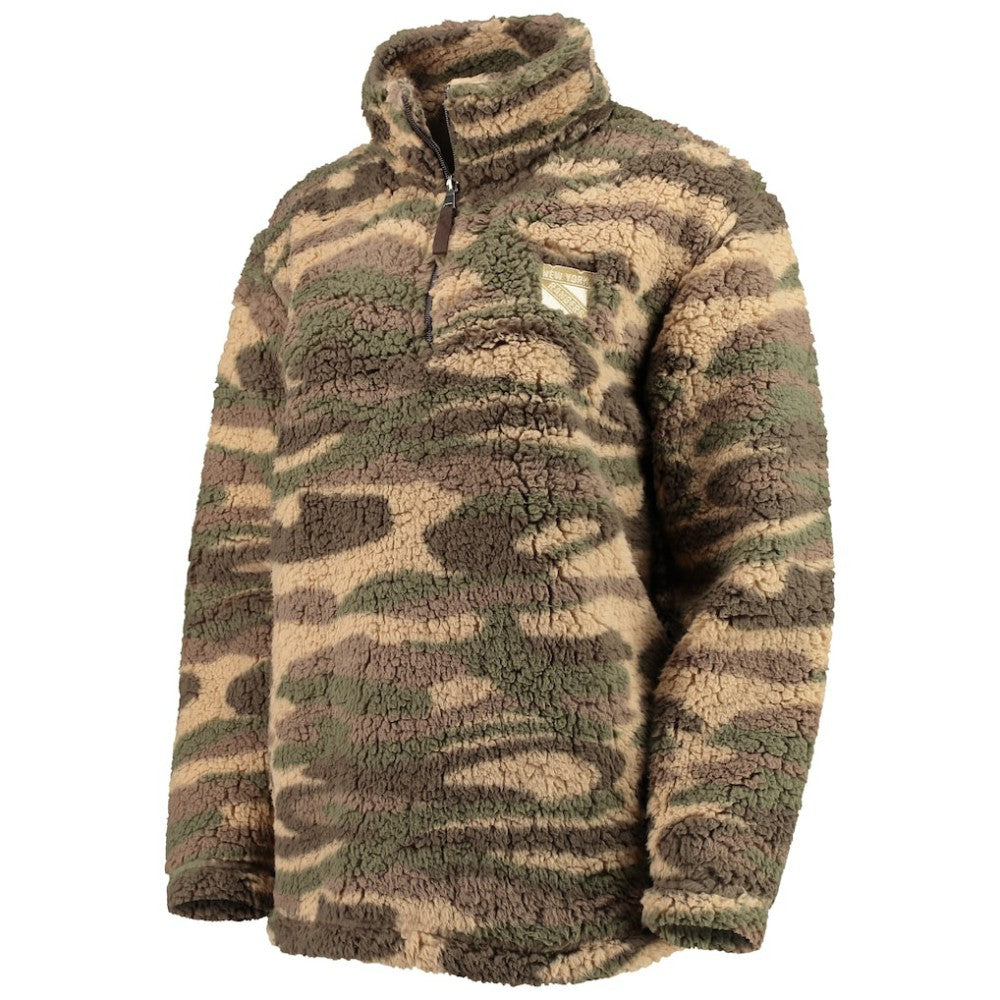 New York Rangers G-III Sports by Carl Banks Women's Sherpa Quarter-Zip Jacket - Camo Jackets
