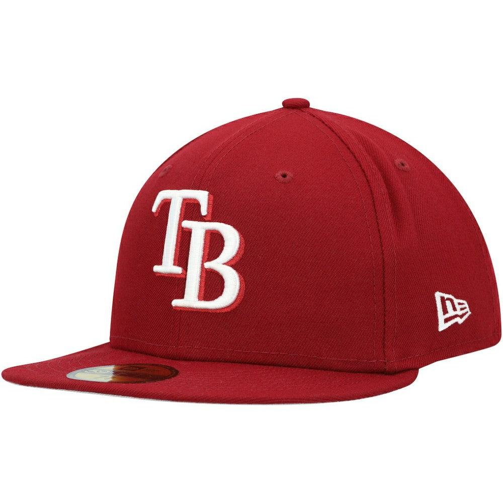 Tampa Bay Rays White Logo 59FIFTY Fitted Hat Cardinal