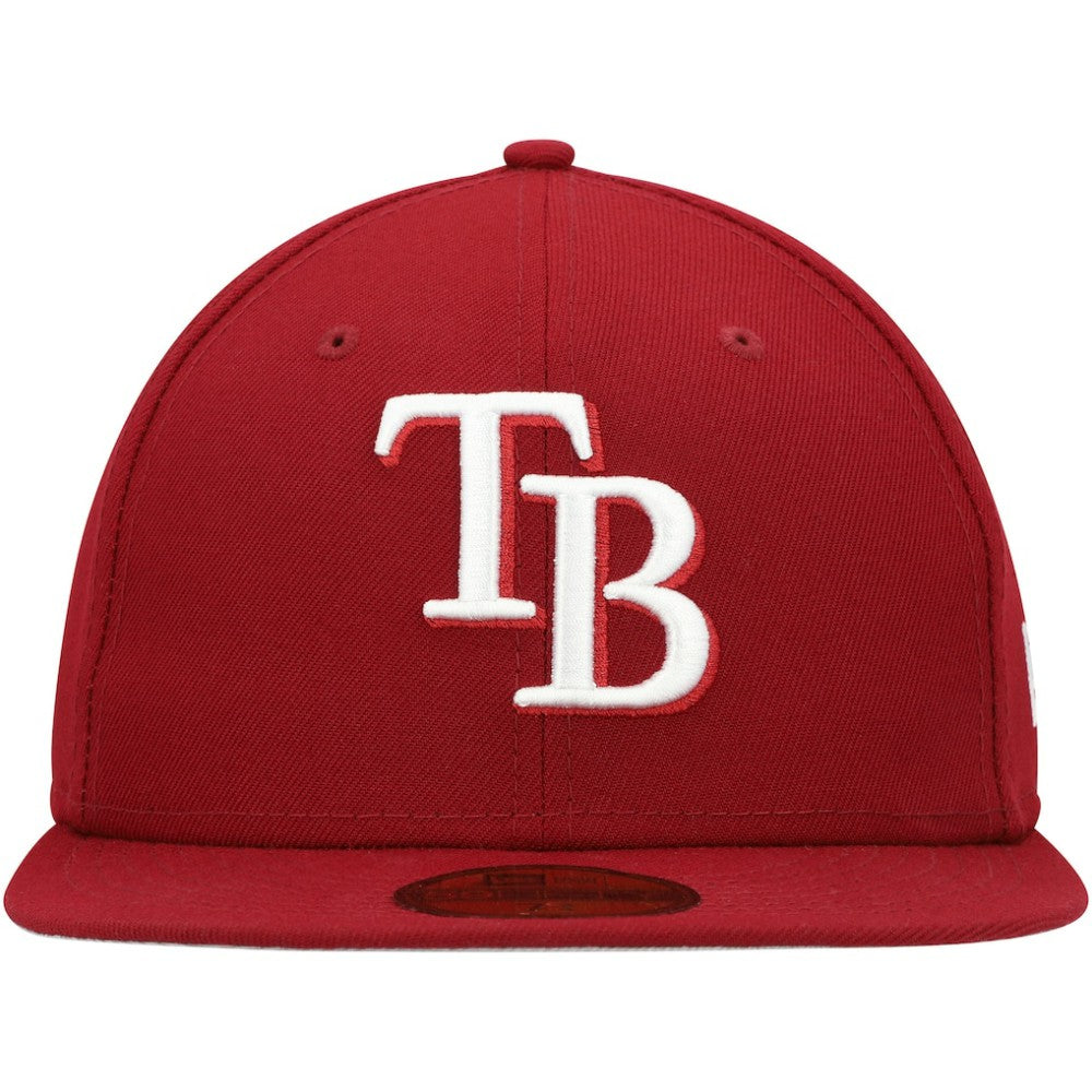 Tampa Bay Rays White Logo 59FIFTY Fitted Hat Cardinal