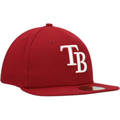 Tampa Bay Rays White Logo 59FIFTY Fitted Hat Cardinal