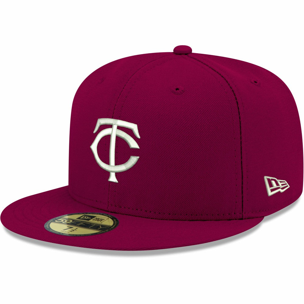 Minnesota Twins White Logo 59FIFTY Fitted Hat Cardinal