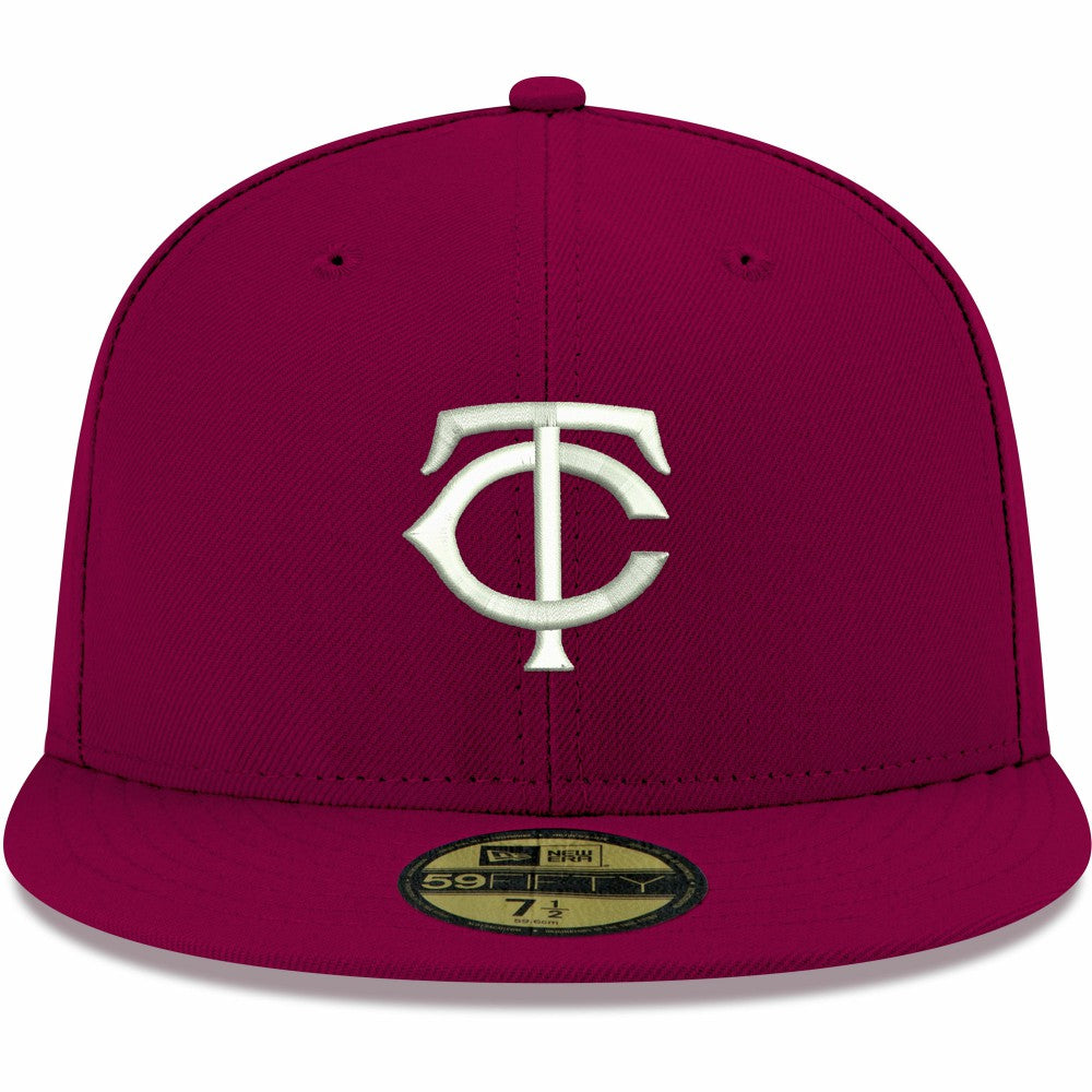 Minnesota Twins White Logo 59FIFTY Fitted Hat Cardinal