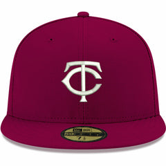 Minnesota Twins White Logo 59FIFTY Fitted Hat Cardinal