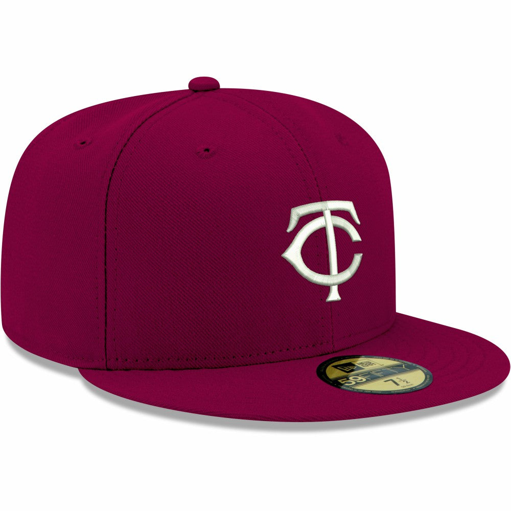 Minnesota Twins White Logo 59FIFTY Fitted Hat Cardinal