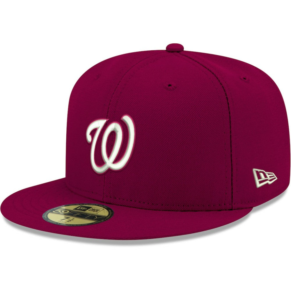Washington Nationals White Logo 59FIFTY Fitted Hat Cardinal