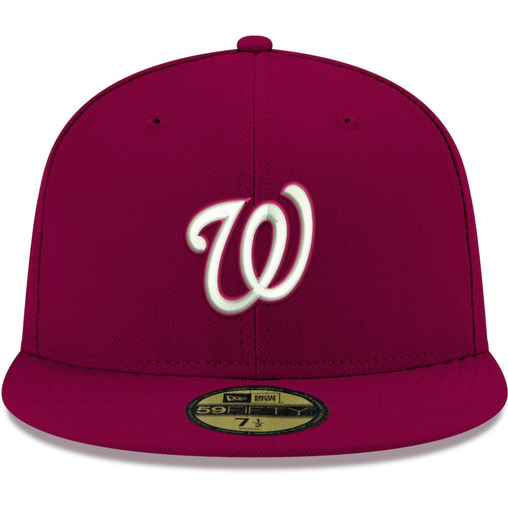 Washington Nationals White Logo 59FIFTY Fitted Hat Cardinal