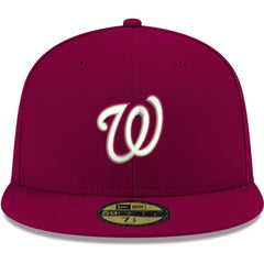 Washington Nationals White Logo 59FIFTY Fitted Hat Cardinal
