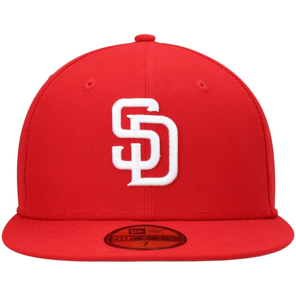 San Diego Padres White Logo 59FIFTY Fitted Hat Red