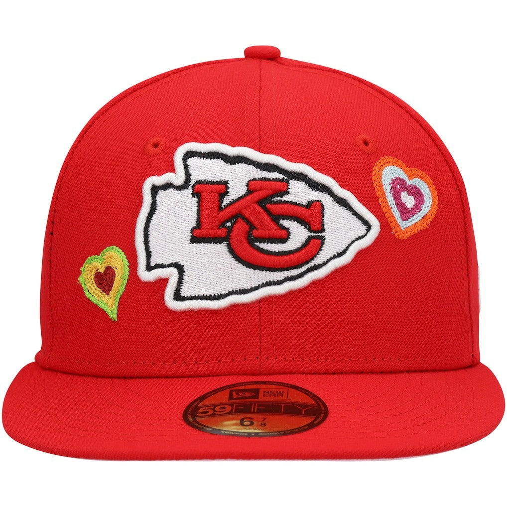Kansas City Chiefs New Era Chain Stitch Heart 59FIFTY Fitted Hat - Red cheap