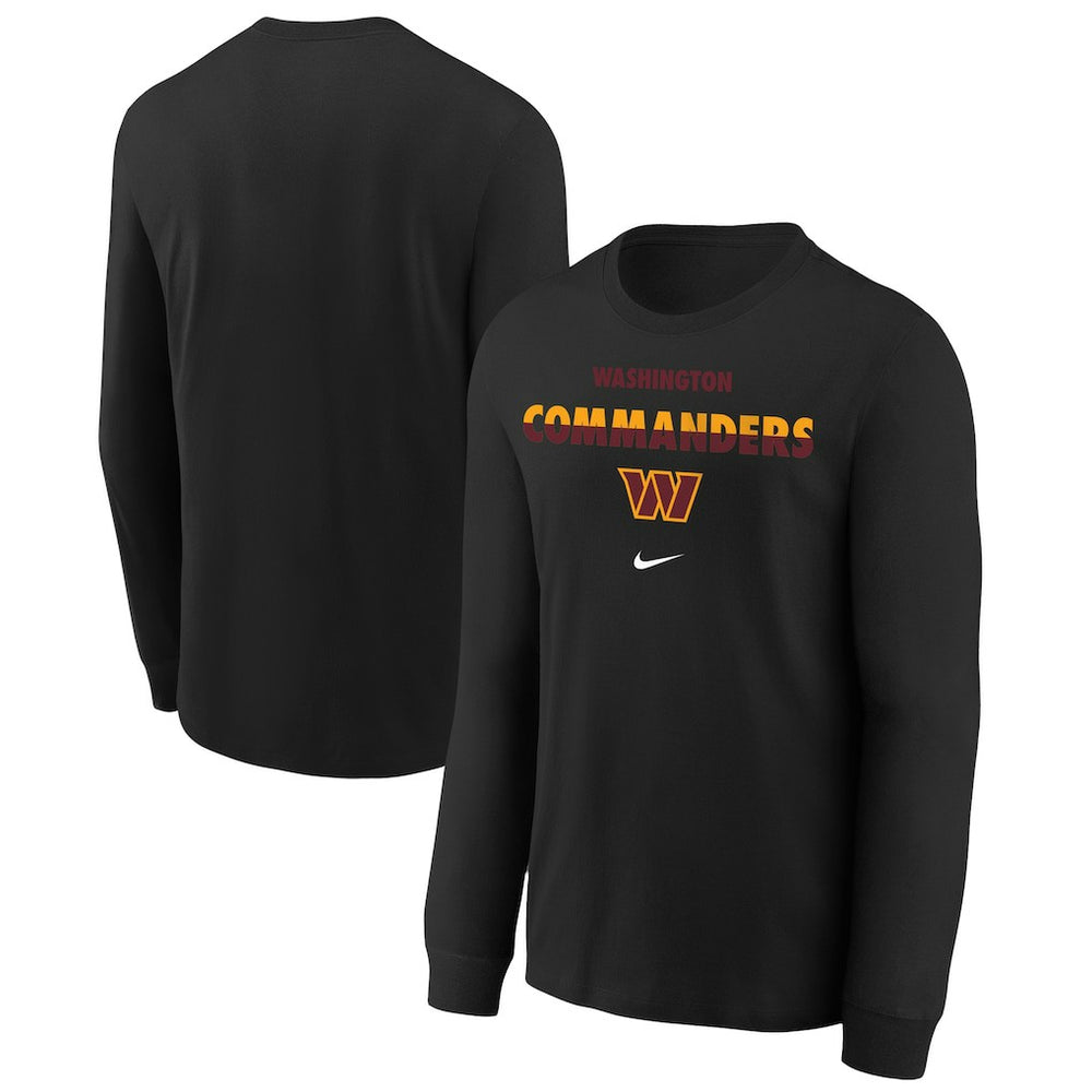 Washington Commanders Youth Team Color Split Long Sleeve T-Shirt - Black for sale