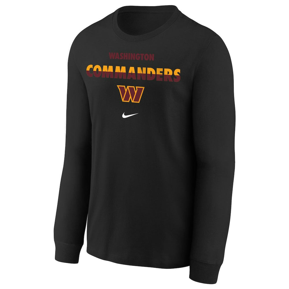Washington Commanders Youth Team Color Split Long Sleeve T-Shirt - Black for sale
