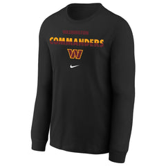 Washington Commanders Youth Team Color Split Long Sleeve T-Shirt - Black for sale