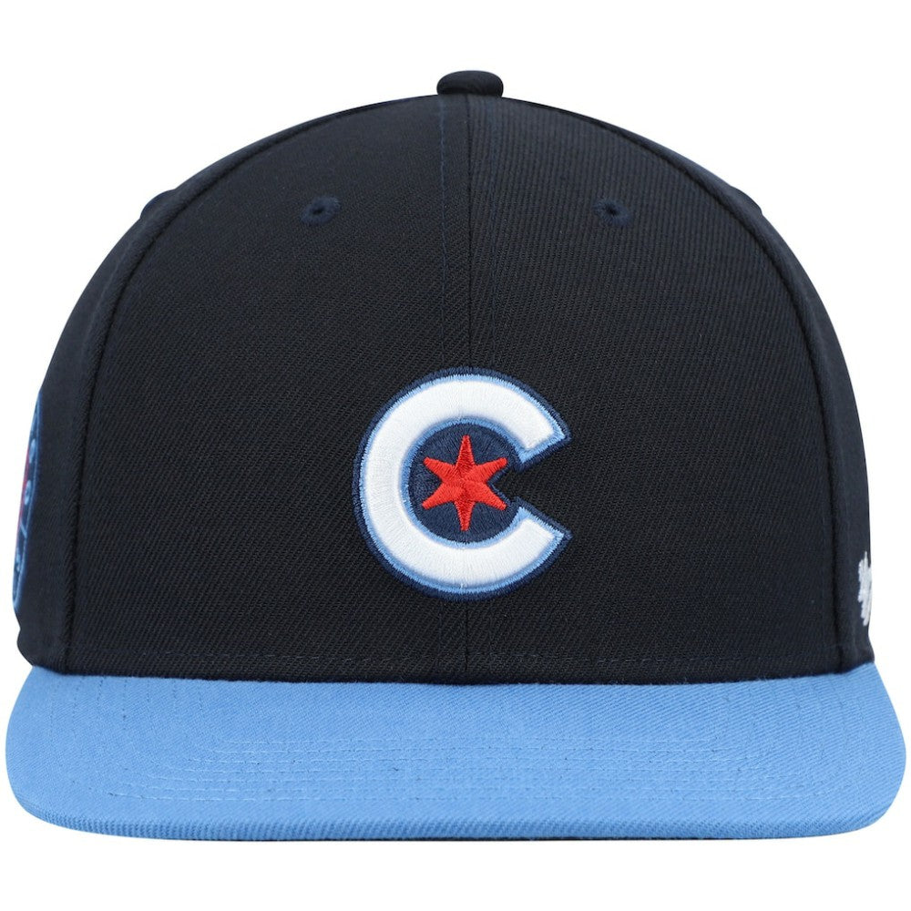 Chicago Cubs 2021 City Connect Captain Snapback Hat Navy