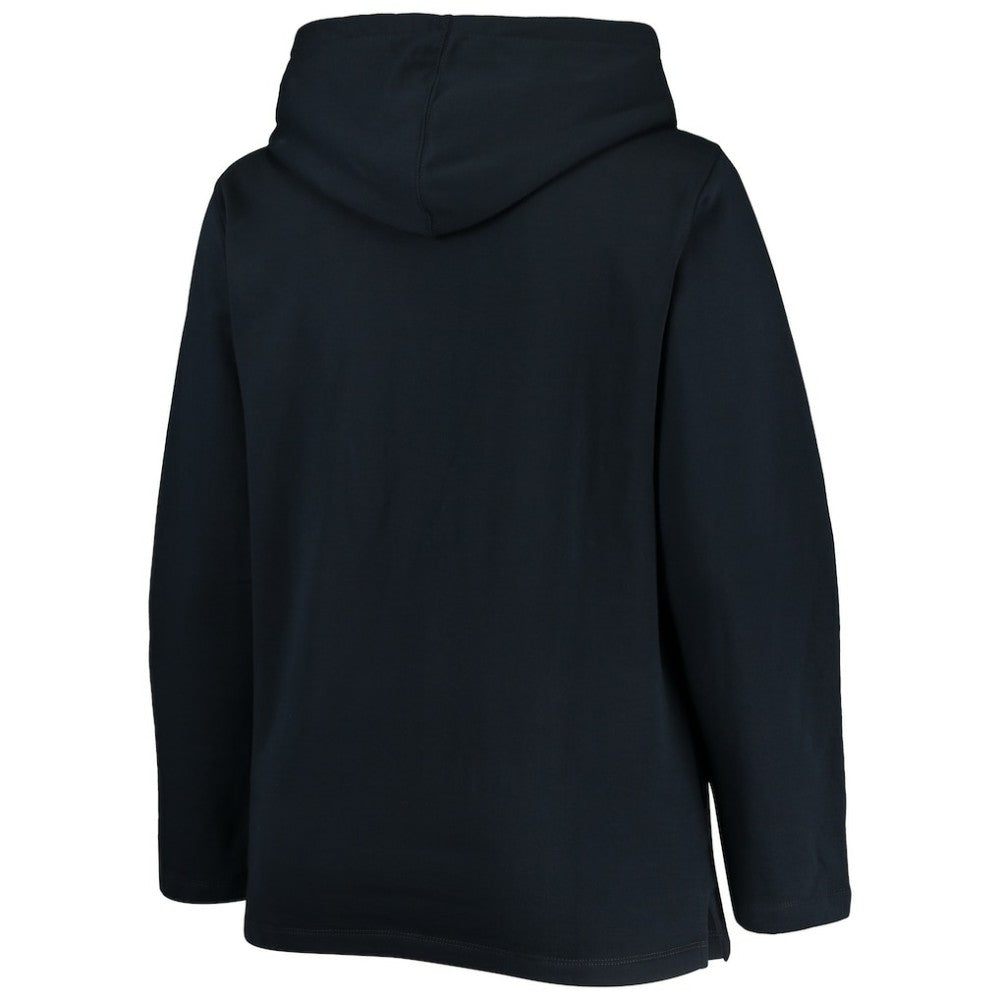 Detroit Tigers Soft as a Grape Women's Plus Size Side Split Pullover Hoodie Navy